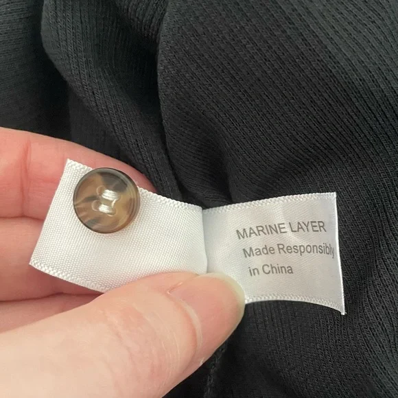 Marine Layer Lexi Rib V-Neck Long Sleeve Henley - Picture 10 of 11